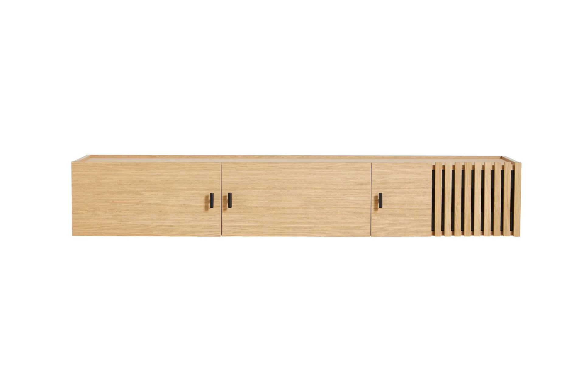 Array sideboard wall-mounted, 150 cm, White pigmented oak Woud