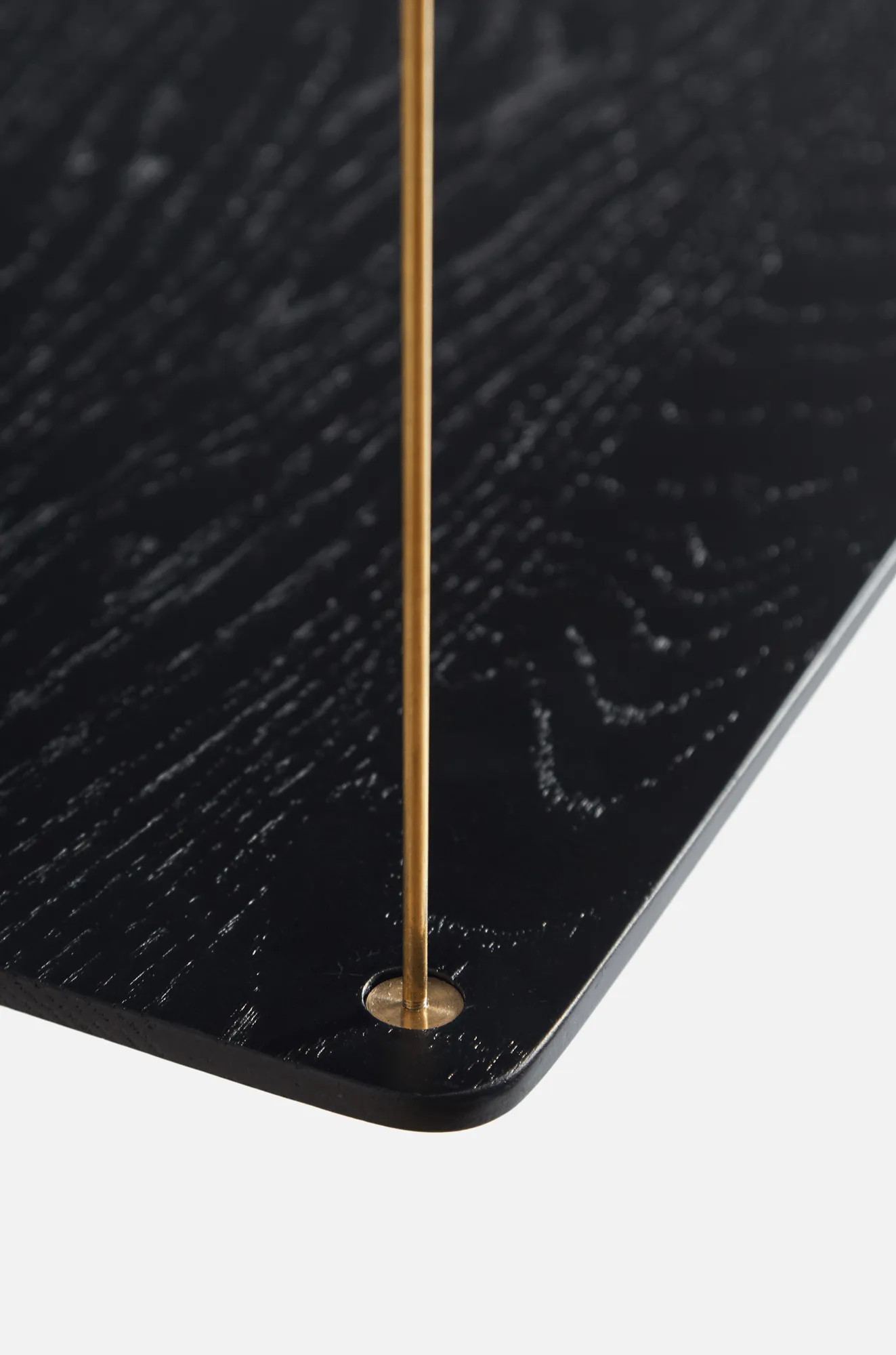 Stedge Add-on shelf, Black oak-brass Woud