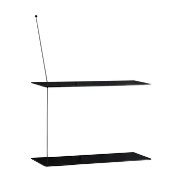 Stedge shelf - Black oak-black, 2 shelves, 60 cm - Woud