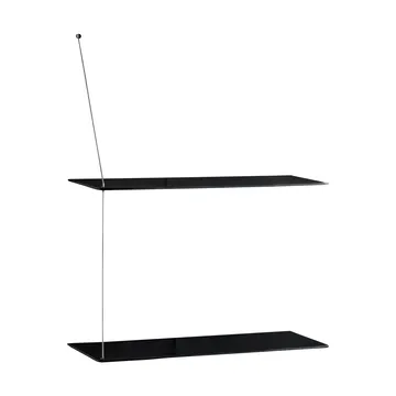Stedge shelf - Black oak-brushed steel, 60 cm, 2 shelves - Woud