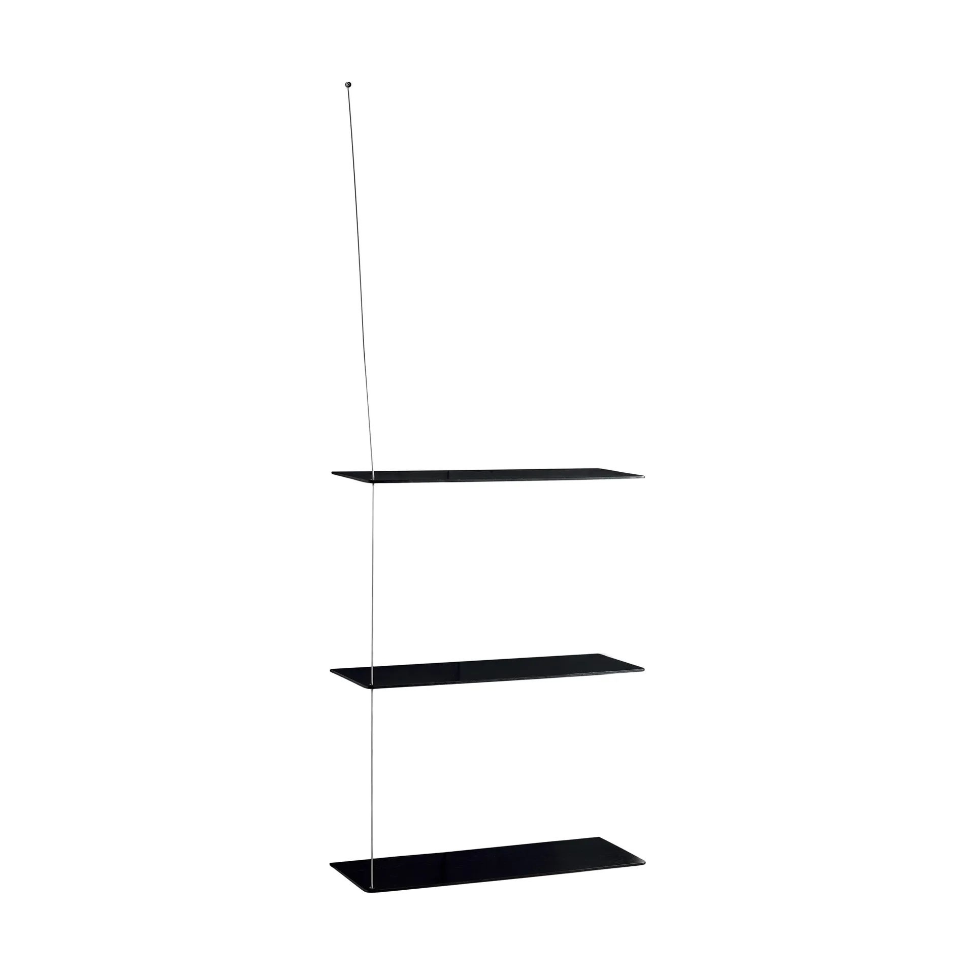 Stedge shelf, Black oak-brushed steel, 60 cm, 3 shelves Woud
