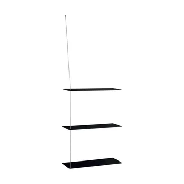 Stedge shelf - Black oak-brushed steel, 60 cm, 3 shelves - Woud