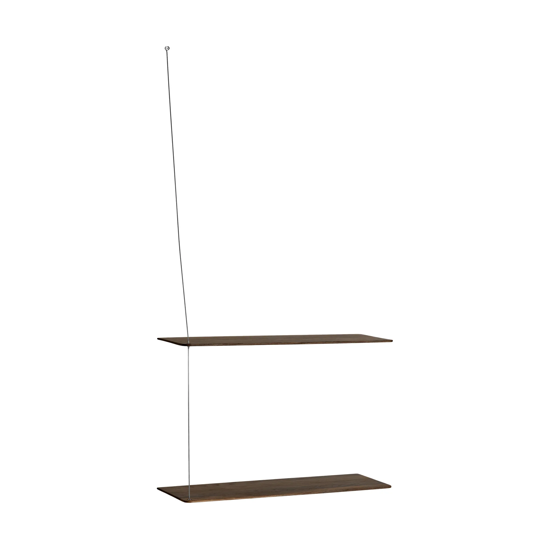 Stedge shelf, Smoked oak-brushed steel, 60 cm, 2 shelves Woud