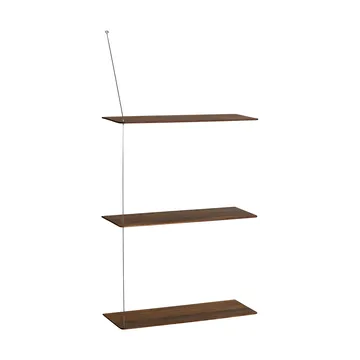 Stedge shelf - Smoked oak-brushed steel, 60 cm, 3 shelves - Woud