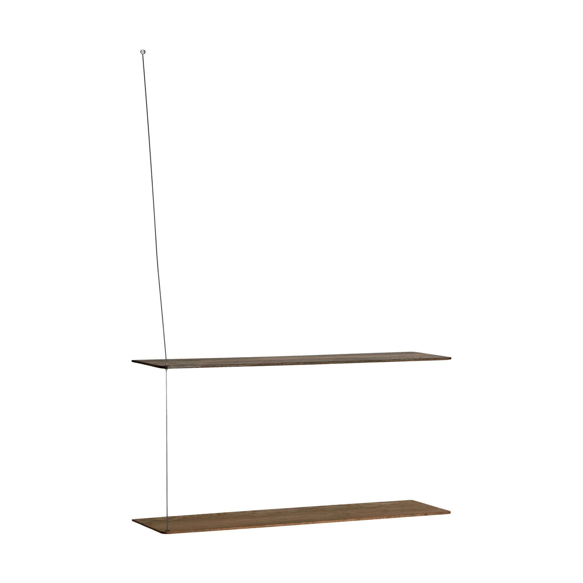 Stedge shelf, Smoked oak-brushed steel, 80 cm, 2 shelves Woud