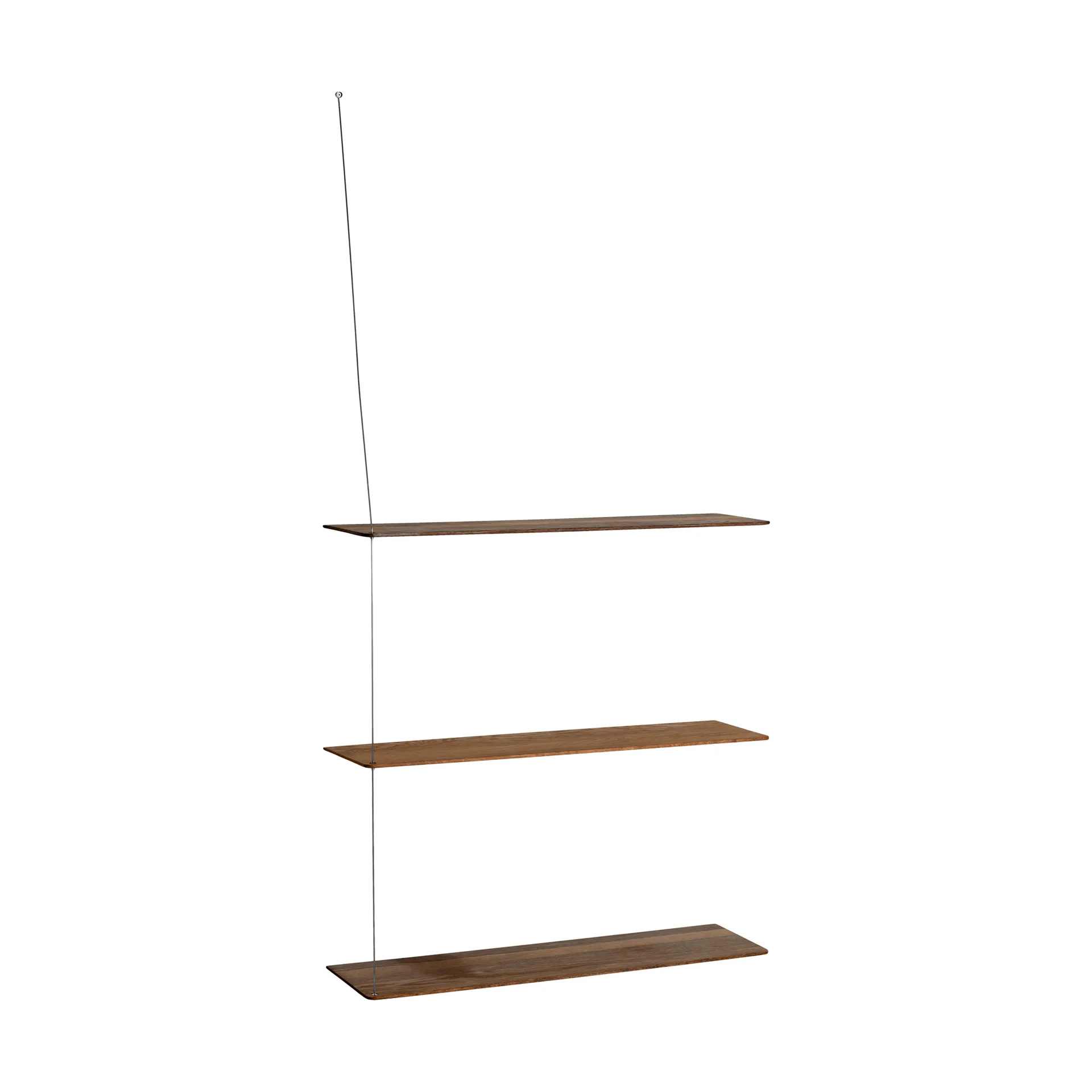 Stedge shelf, Smoked oak-brushed steel, 80 cm, 3 shelves Woud