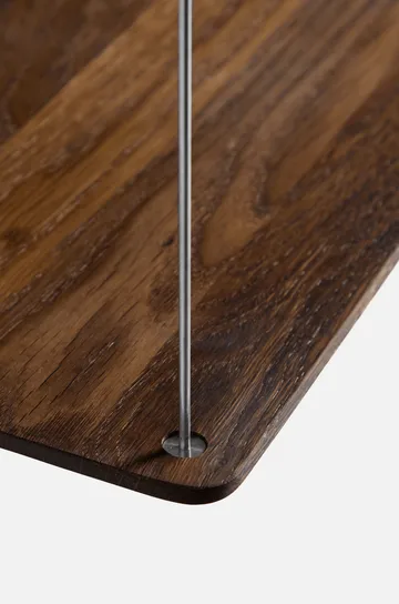 Stedge shelf - Smoked oak-brushed steel, 80 cm, 3 shelves - Woud