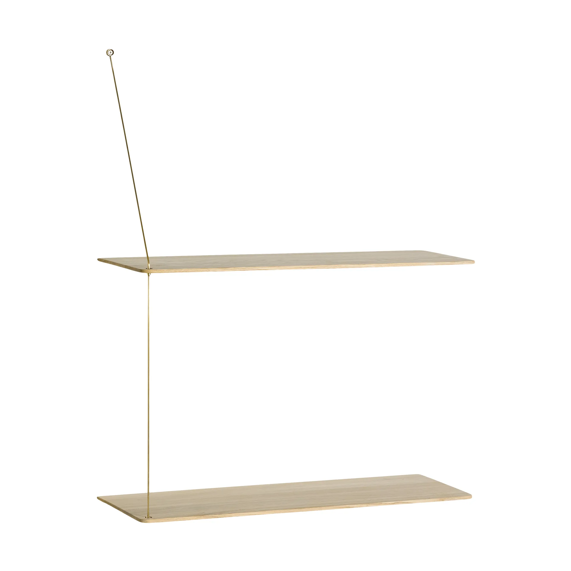 Stedge shelf, White-pigmented oak-brass, 60 cm, 2 shelves Woud