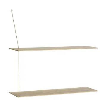 Stedge shelf - White-pigmented oak-brass, 80 cm, 2 shelves - Woud
