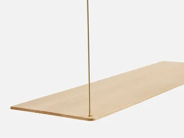 Stedge shelf - White-pigmented oak-brass, 80 cm, 2 shelves - Woud