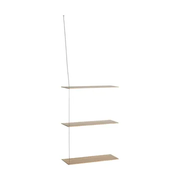 Stedge shelf - White-pigmented oak-brushed steel, 60 cm, 3 shelves - Woud