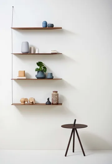 Stedge shelf - White-pigmented oak-brushed steel, 60 cm, 3 shelves - Woud