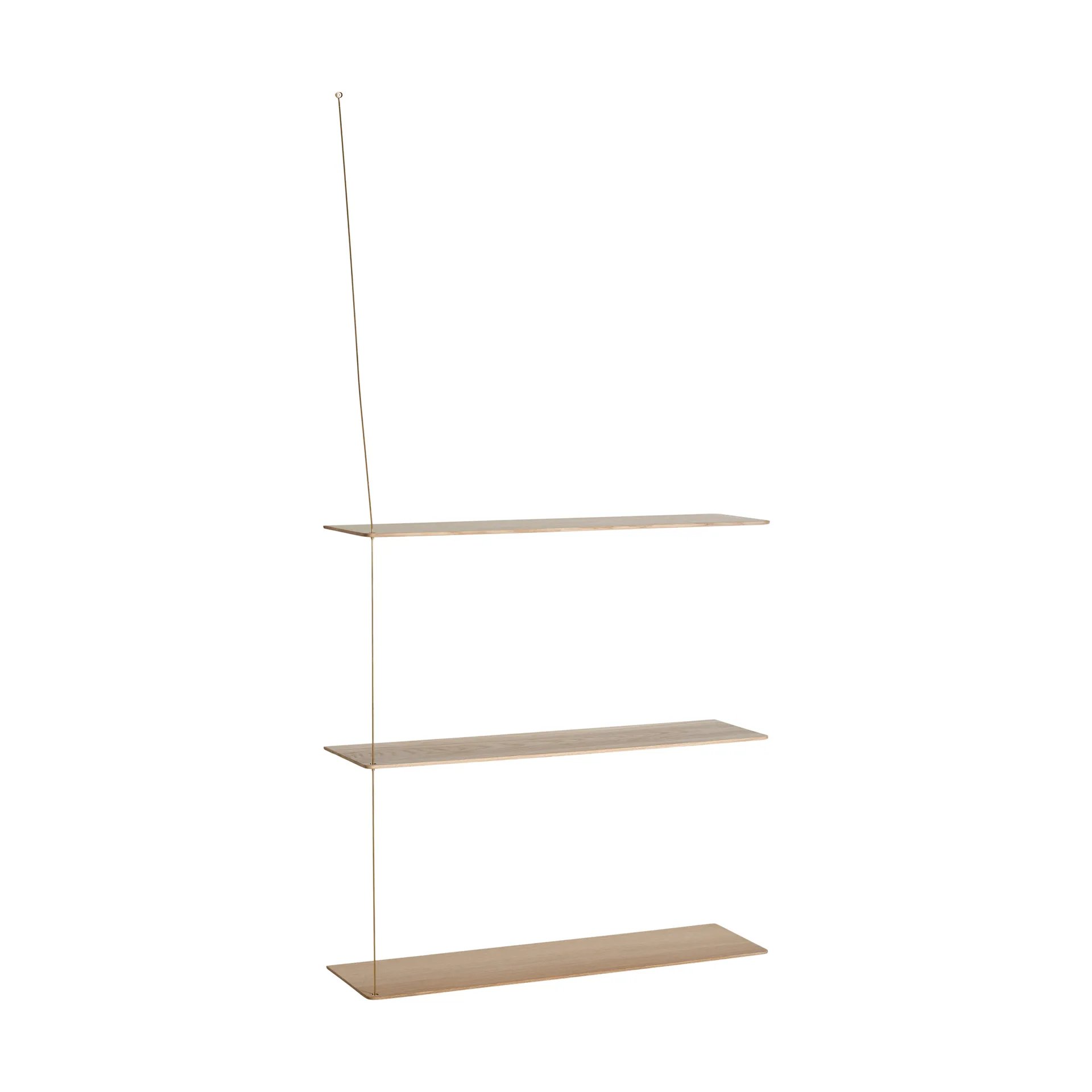 Stedge shelf, White-stained oak-brass, 80 cm, 3 shelves Woud