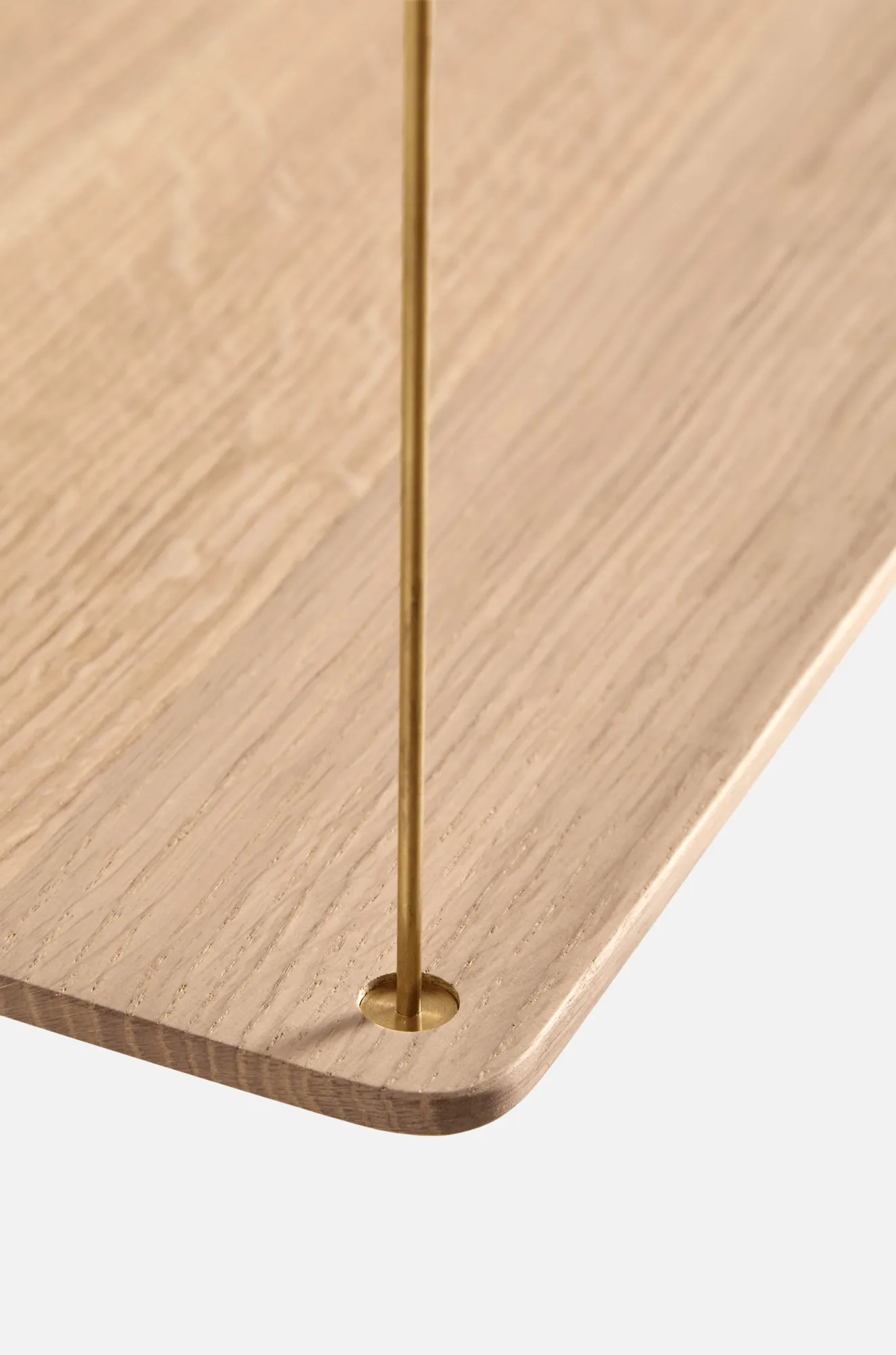 Stedge shelf, White-stained oak-brass, 80 cm, 3 shelves Woud