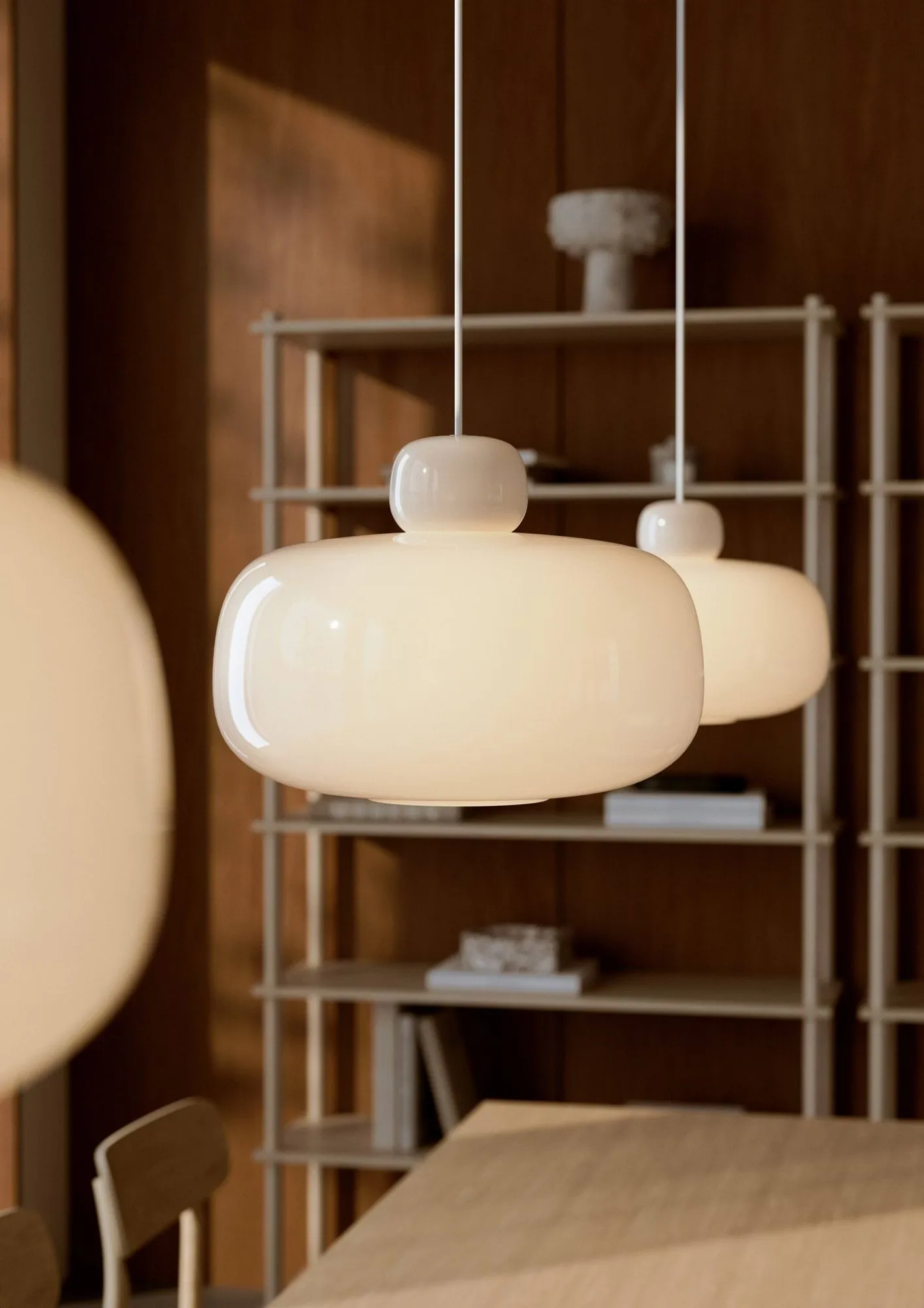 Stone ceiling lamp small, Large, oval Woud