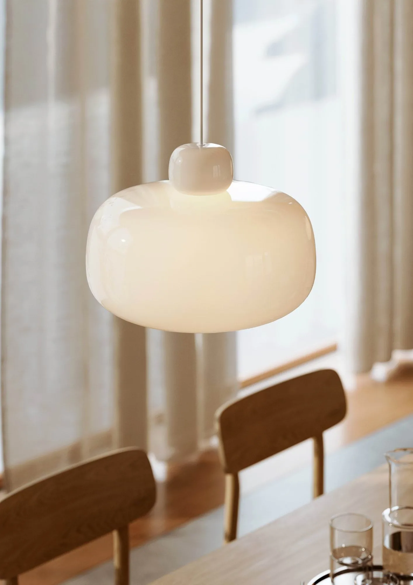 Stone ceiling lamp small, Large, oval Woud