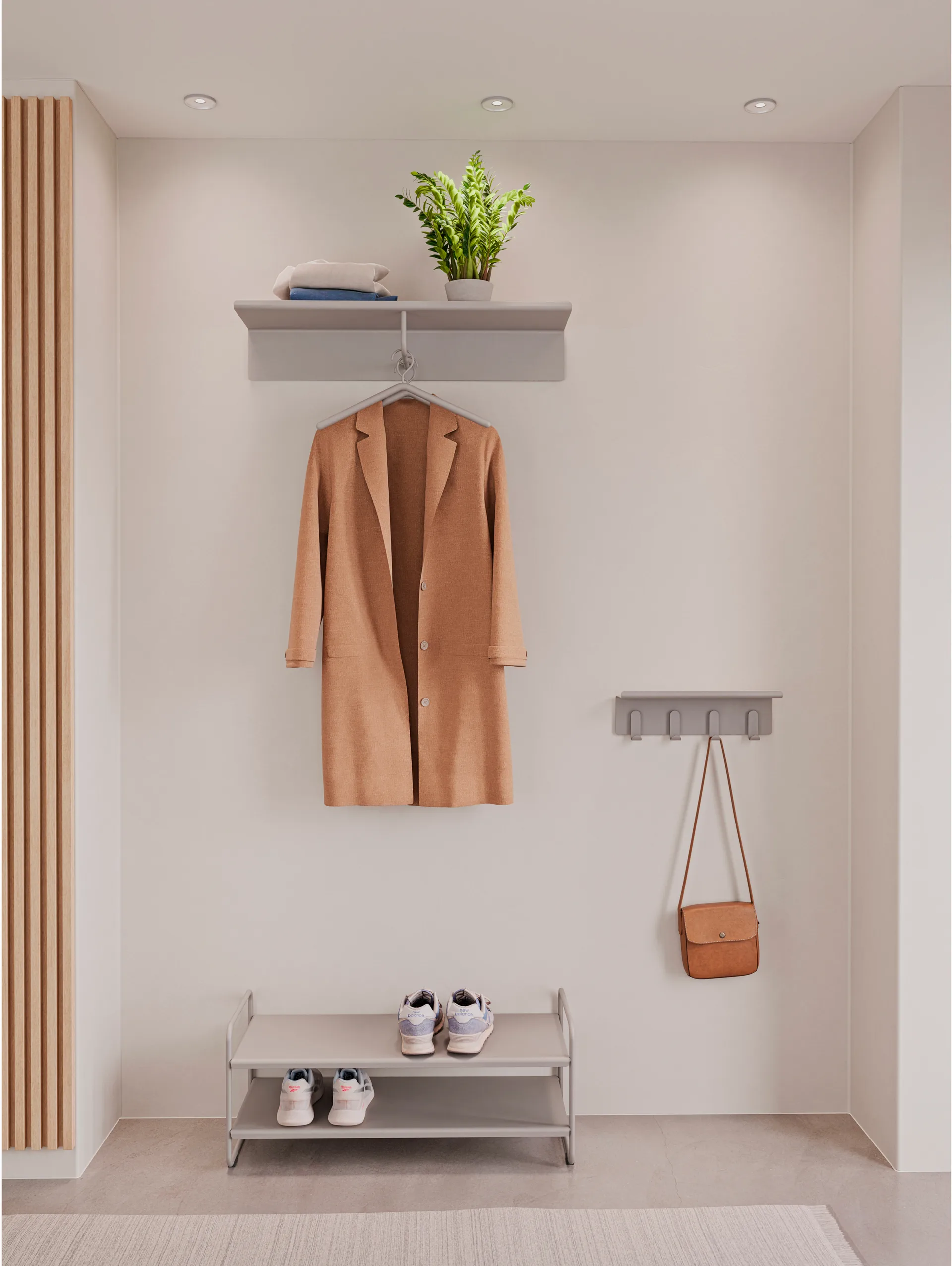 A-Coat rack hat shelf, Soft grey Zone Denmark