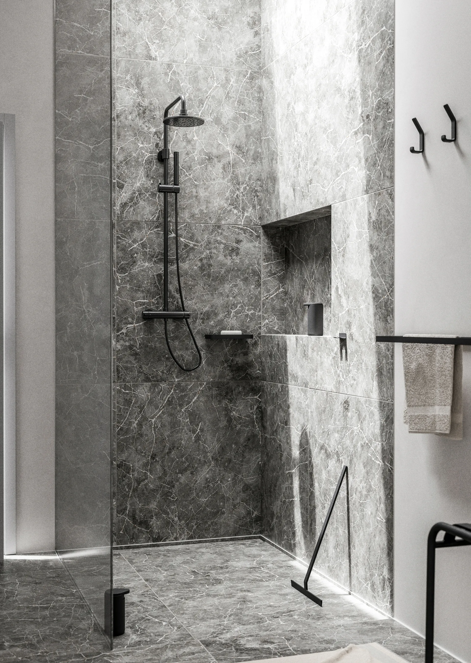 RIM towel rack double 12x70 cm, Black Zone Denmark