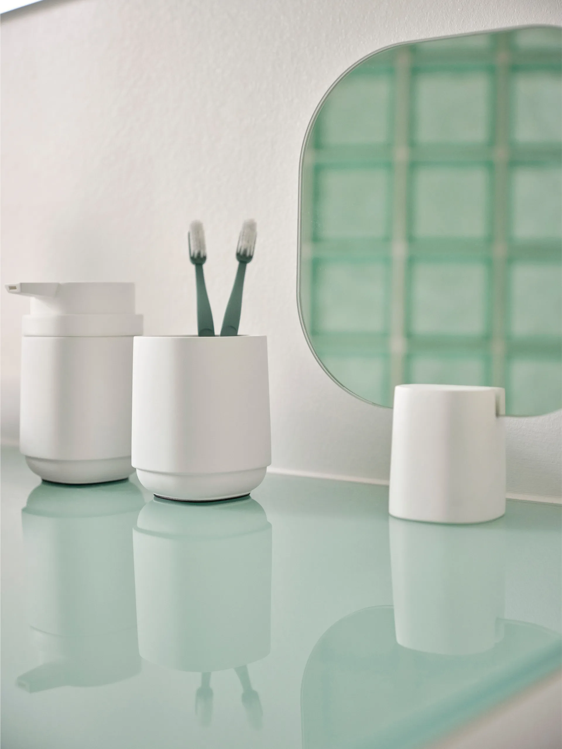 Time toothbrush mug 9.8 cm, White Zone Denmark