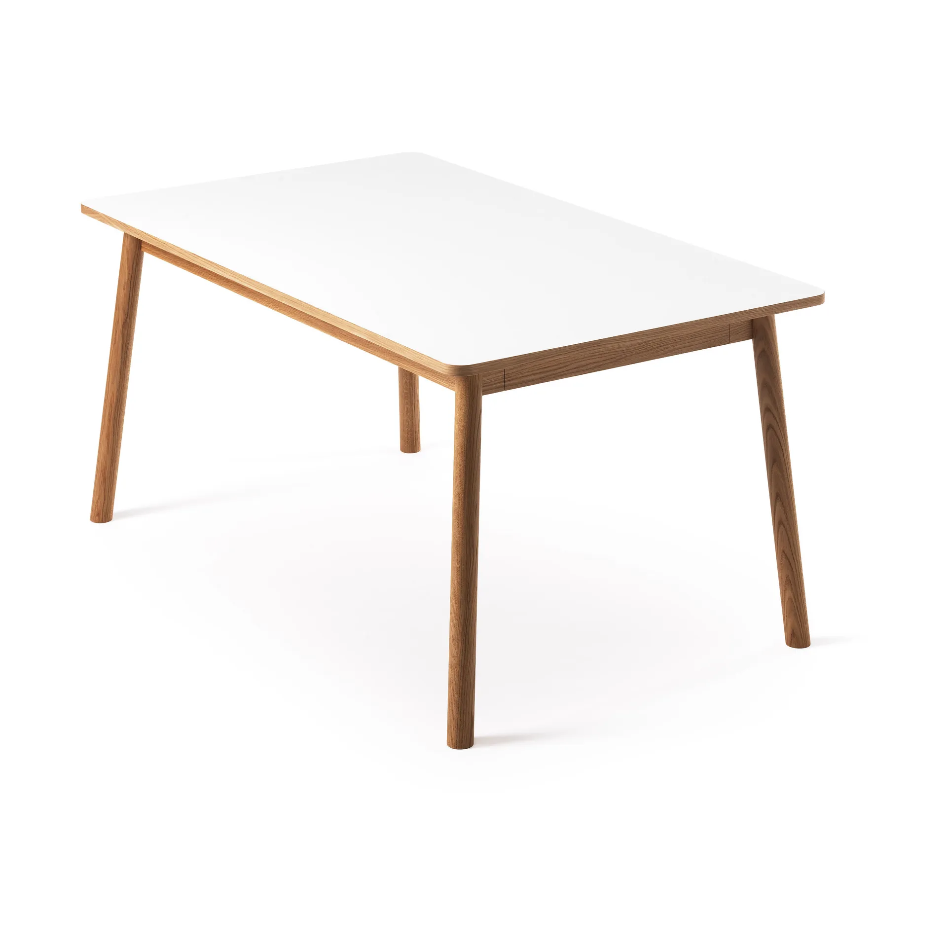 Dino+ dining table with additional disk, White. oak stand. 2st additional discs Zweed