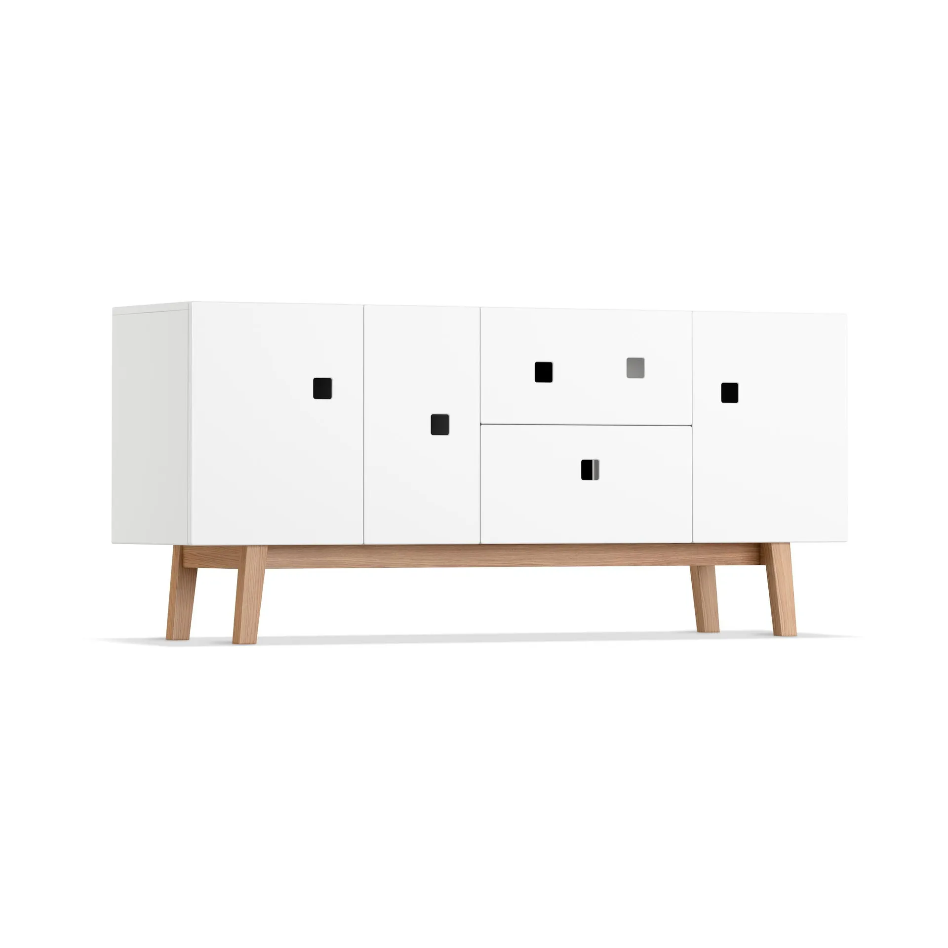 Peep M2 media bench, White. retro. oak stand Zweed